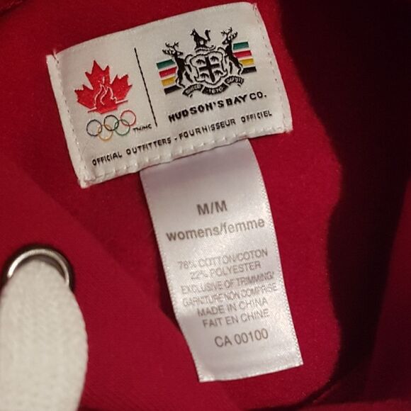 HUDSONS  BAY CO. Olympics RED Hoodie *** Womens SIZE Medium - Picture 4 of 14